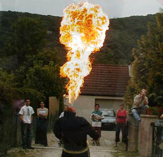 cracheur de feu, anniversaire, mariage